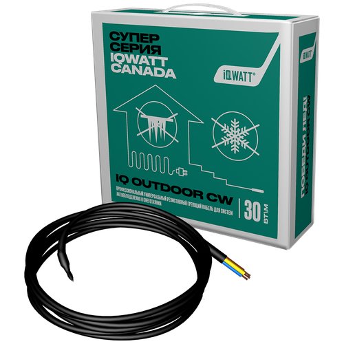 Греющий кабель для систем антиобледенения и снеготаяния IQ OUTDOOR CW 60м