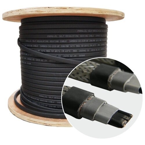 Саморегулирующийся греющий кабель в трубу SRL 16-2 CR (50м)