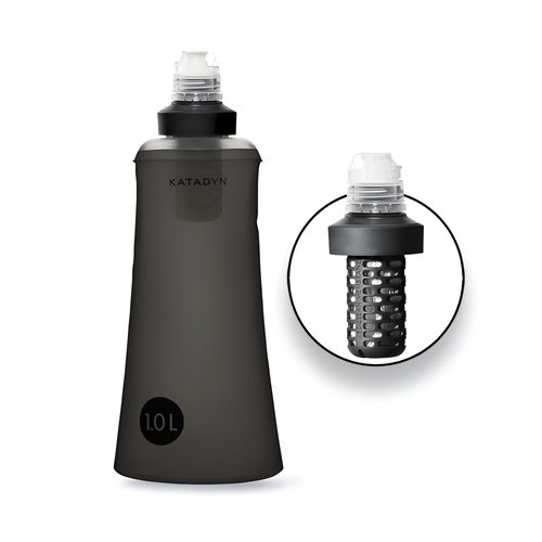 Фильтр для воды Katadyn BeFree 1.0 L (Black edition)/складная бутылка/система очистки воды от примесей/болезнетворных бактерий/чистая вода/в поход