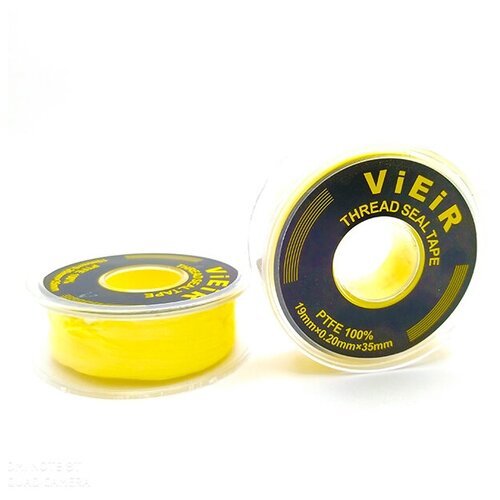 ViEiR Фум лента для газа желтая (19 мм-0,2 мм-35 м) (VR8095)