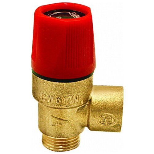 Предохранительный клапан EUROS EU.ST6186032 12 муфтовый (ВР/НР), латунь, 6 бар, Ду 15 (1/2') / Ду 15 (1/2')