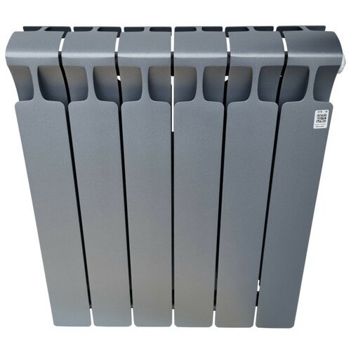 Радиатор биметаллический Rifar Monolit Ventil 500, 06 секций, Нижнее подключение правое (MVR), цвет Титан