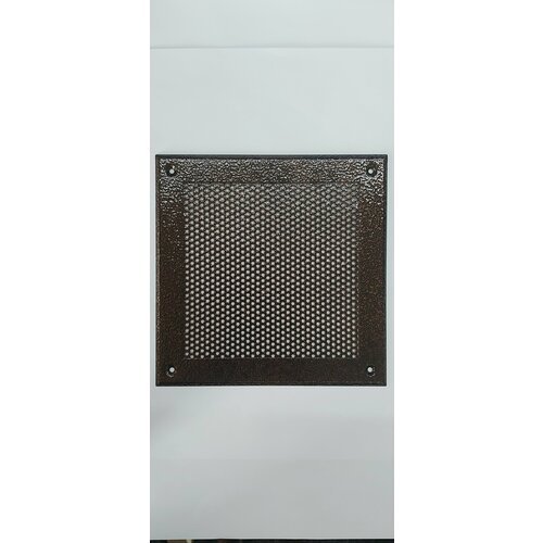 Вентиляционная решетка металлическая 190х140мм, тип перфорации кружок, антик бронзовый