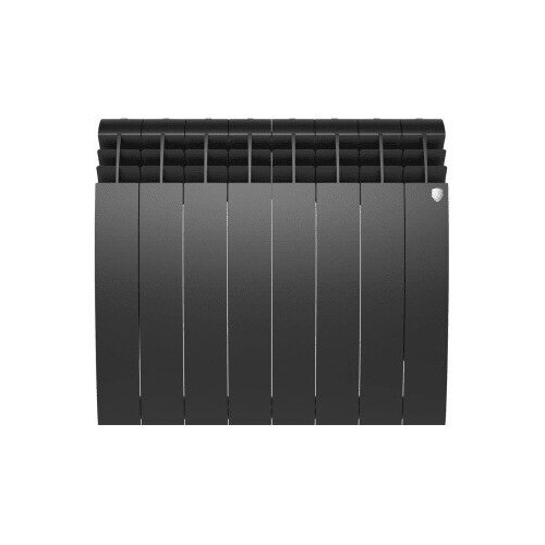 Радиатор BiLiner 500 8 секций, черный графит, боковое подключение. Биметаллическая батарея предназначена для любых систем отопления с боковым подключе