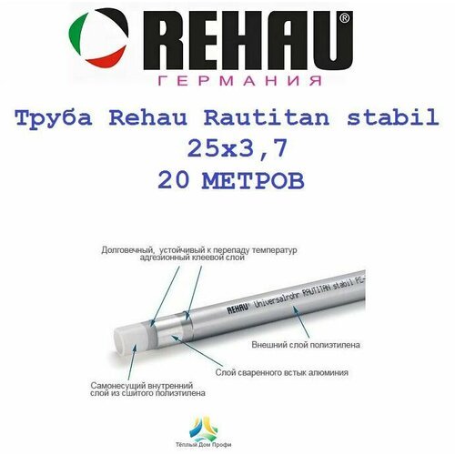 Труба Rehau Rautitan stabil 25х3,7 - 20 метров.