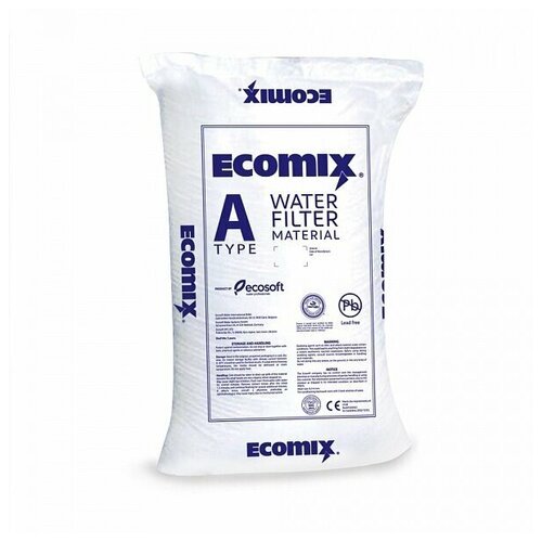 Фильтрующий материал Ecomix A 25 л / ионообменная смола от железа, жесткости, марганца, аммиака, окисляемости / для умягчения и обезжелезивания воды