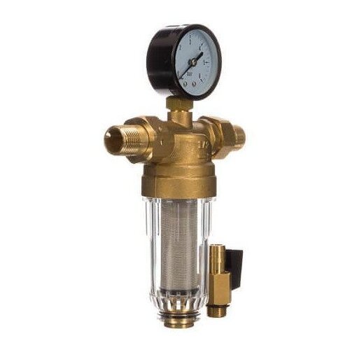 ViEiR Фильтр промывной с манометром 1' для холодной воды (JC156)