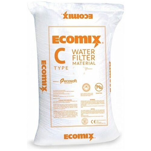 Фильтрующий материал Ecomix C 25 л / ионообменная смола от железа, жесткости, марганца, аммиака, окисляемости / для умягчения и обезжелезивания воды
