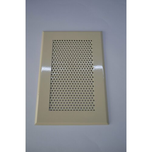 Вентиляционная решетка металлическая 190х140мм, тип перфорации кружок, кремовый